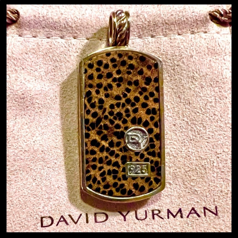 David Yurman Leopard Tag Pendant RARE